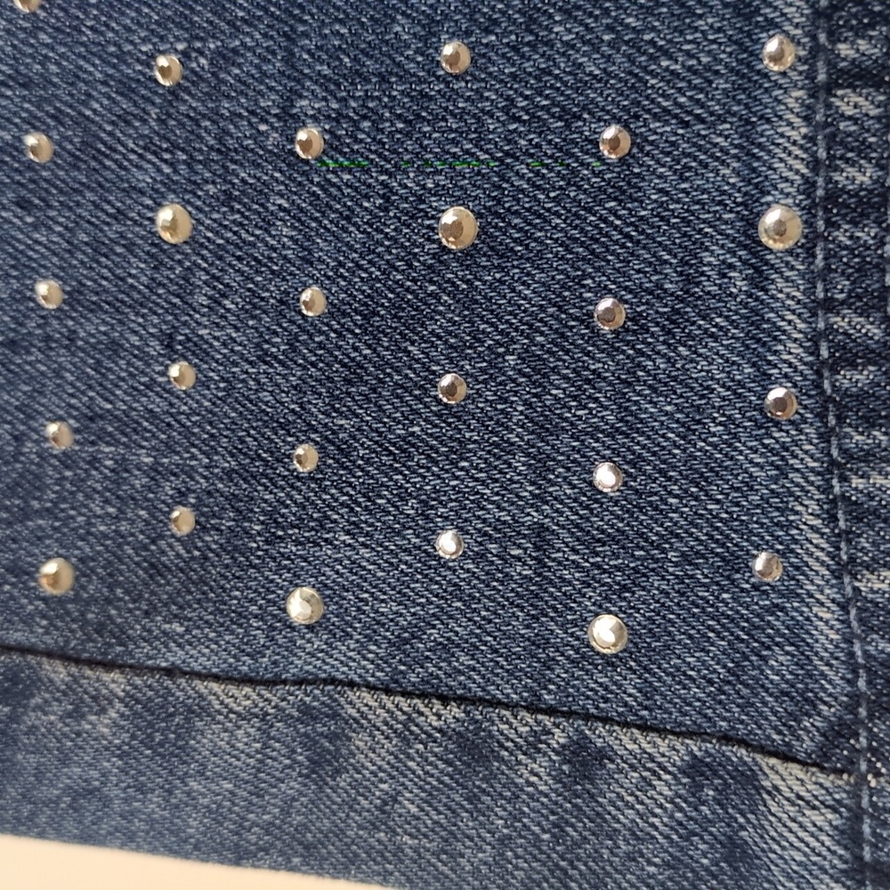 INC International Concepts Rhinestone High Rise Denim 5 Inch Shorts Women's 12 - Picture 9 of 16